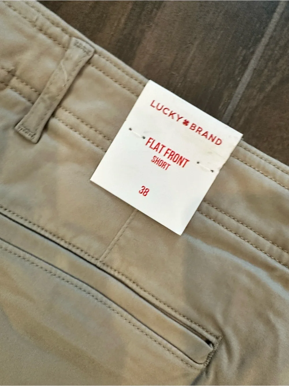 Lucky Brand Beige Flat-Front Cotton Shorts 38
